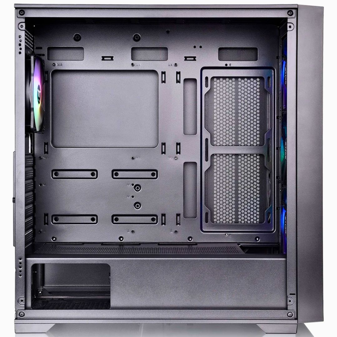 CHASIS THERMALTAKE H390 TG BLACK / 4 FANS ARGB + FUENTE 750W BRONCE