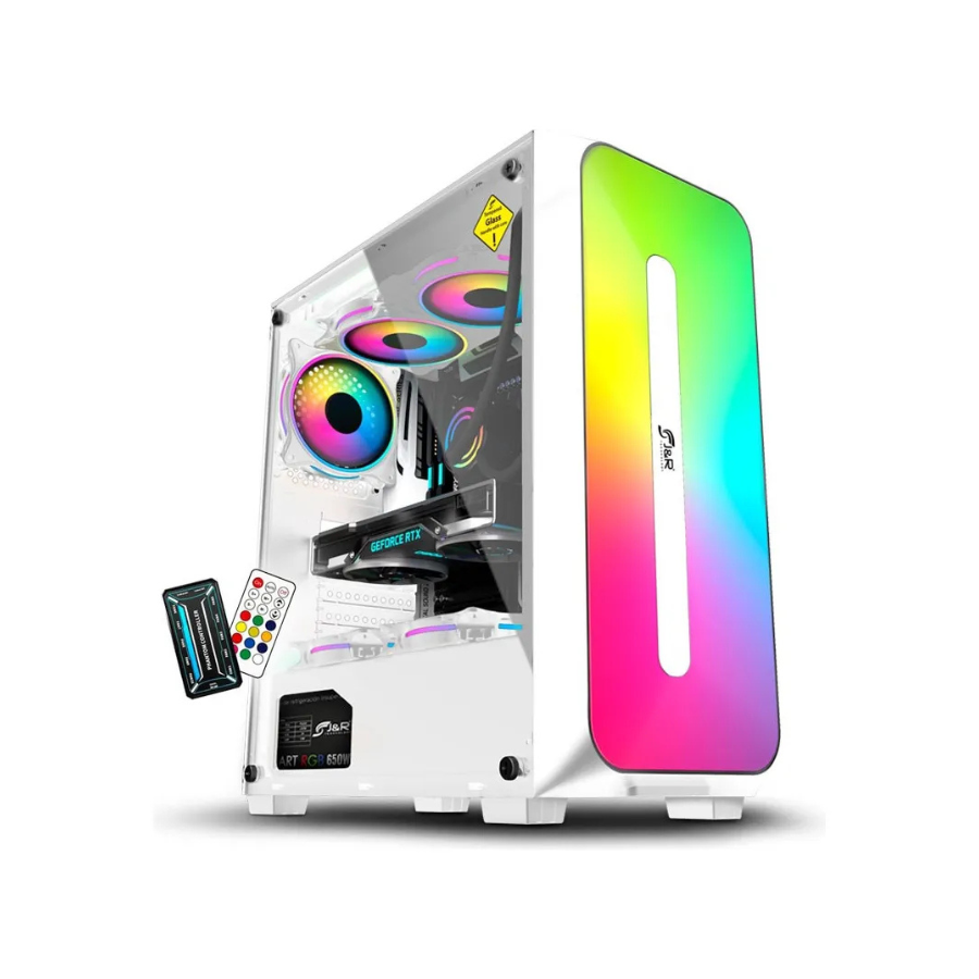 CHASIS GAMER J&R ZERO PRO BLANCO / 3 FAN RGB / ATX / JX-118