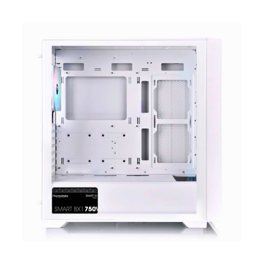 CHASIS THERMALTAKE H390 TG WHITE / 4 FANS + FUENTE 750W BRONCE