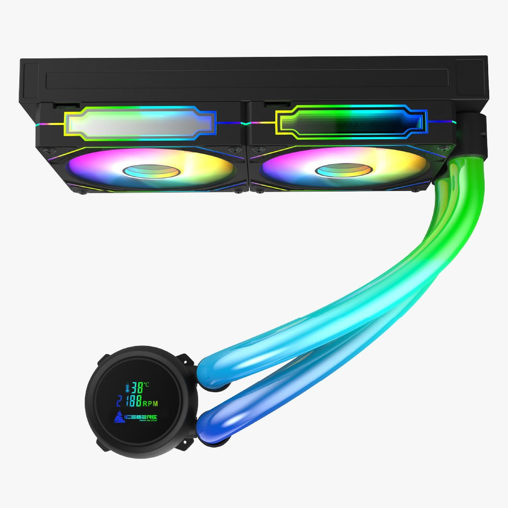 REFRIGERACION LIQUIDA ICEBERG PANTALLA Y TUBOS ARGB 240ML BLACK