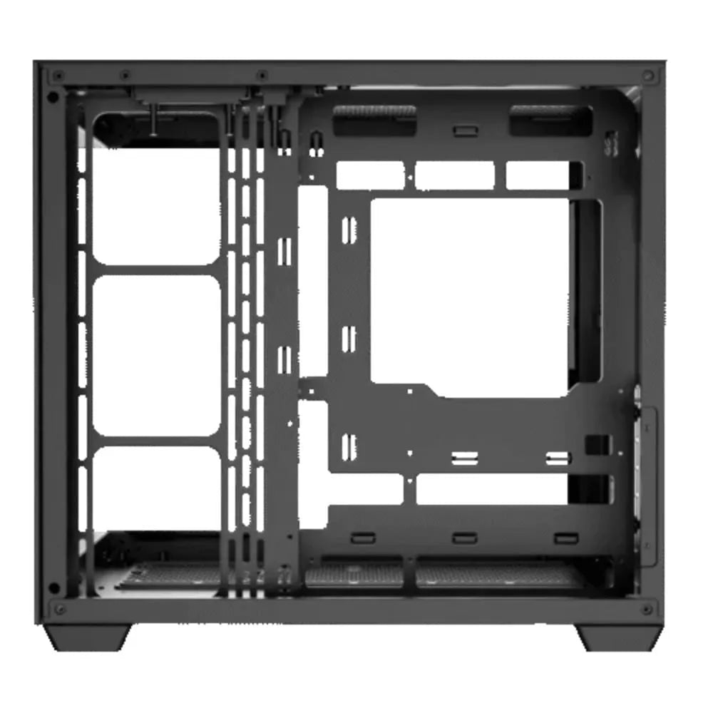 Chasis Iceberg Crystal Cube S Black / Diseño Cube / Vidrio Templado / ARGB