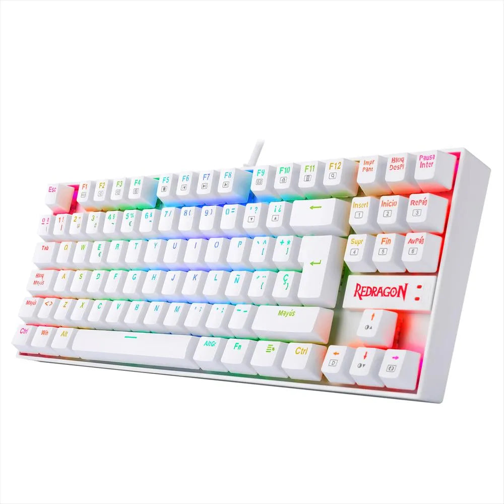 TECLADO GAMER REDRAGON KUMARA K552W-SP MECANICO SWITCH ROJO/BLANCO
