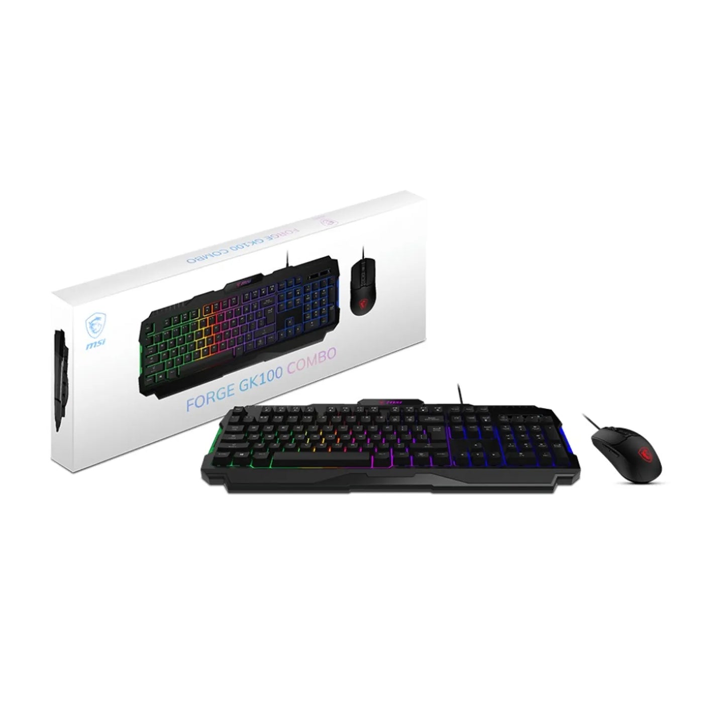 Combo Gamer MSI Forge GK100 / Teclado RGB / Mouse 6400 DPI