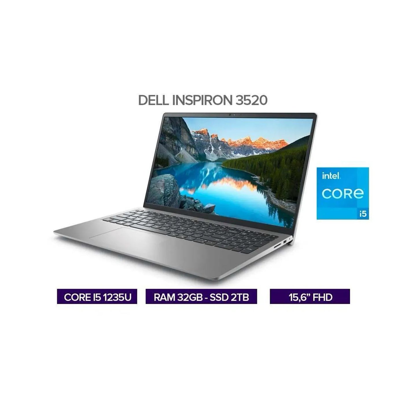 PORTATIL DELL INSPIRON 3520 15.6" INTEL CORE I5 1235U 32GB/ SSD 2TB M.2 / COMBO TECLADO Y MOUSE