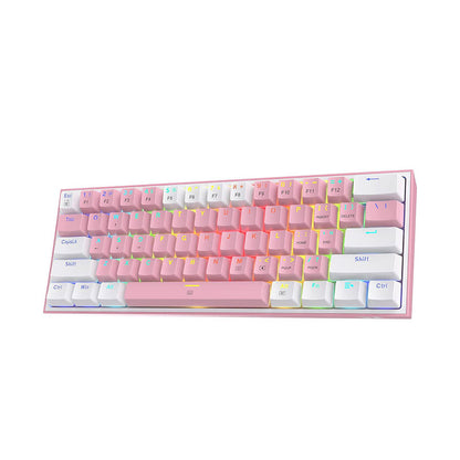 TECLADO MECANICO REDRAGON K616-RGB-SP PW FIZZ PRO 60% SWITCH RED - ROSADO-BLANCО