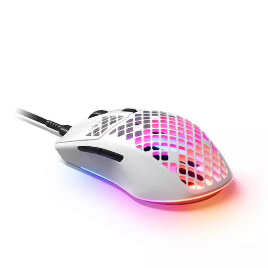 MOUSE STEELSERIES AEROX 3 WIRELESS / 200H DE BATERÍA / IP54 RESISTENTE AL AGUA / ULTRA LIGERO 68G / WHITE