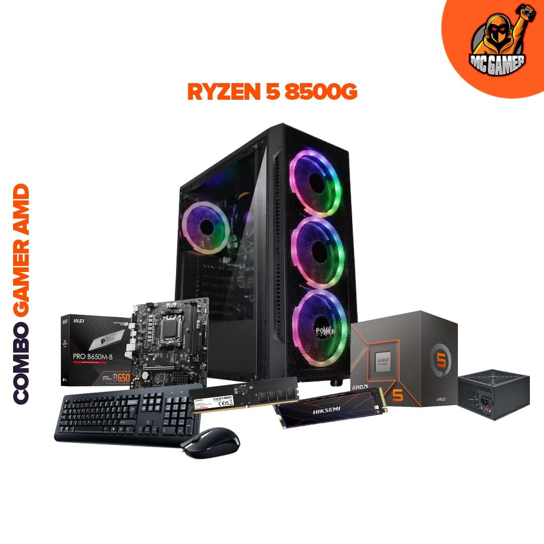 PC GAMER RYZEN 5 8500G / BOARD B650M-B MSI / RAM 16GB DR5 ADATA/ SSD 512GB M.2 FUTURE / CHASIS POWER GROUP 4 FANS / FUENTE ESTANDAR 350W