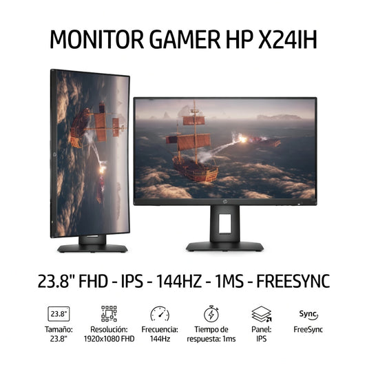 MONITOR GAMER HP X24IH / 23.8" FHD / IPS / 144HZ / 1MS /  FREESYNC