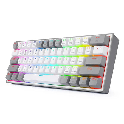TECLADO MECANICO REDRAGON K616-RGB FIZZ PRO 60% / SWITCH RED / BLANCO - GRIS