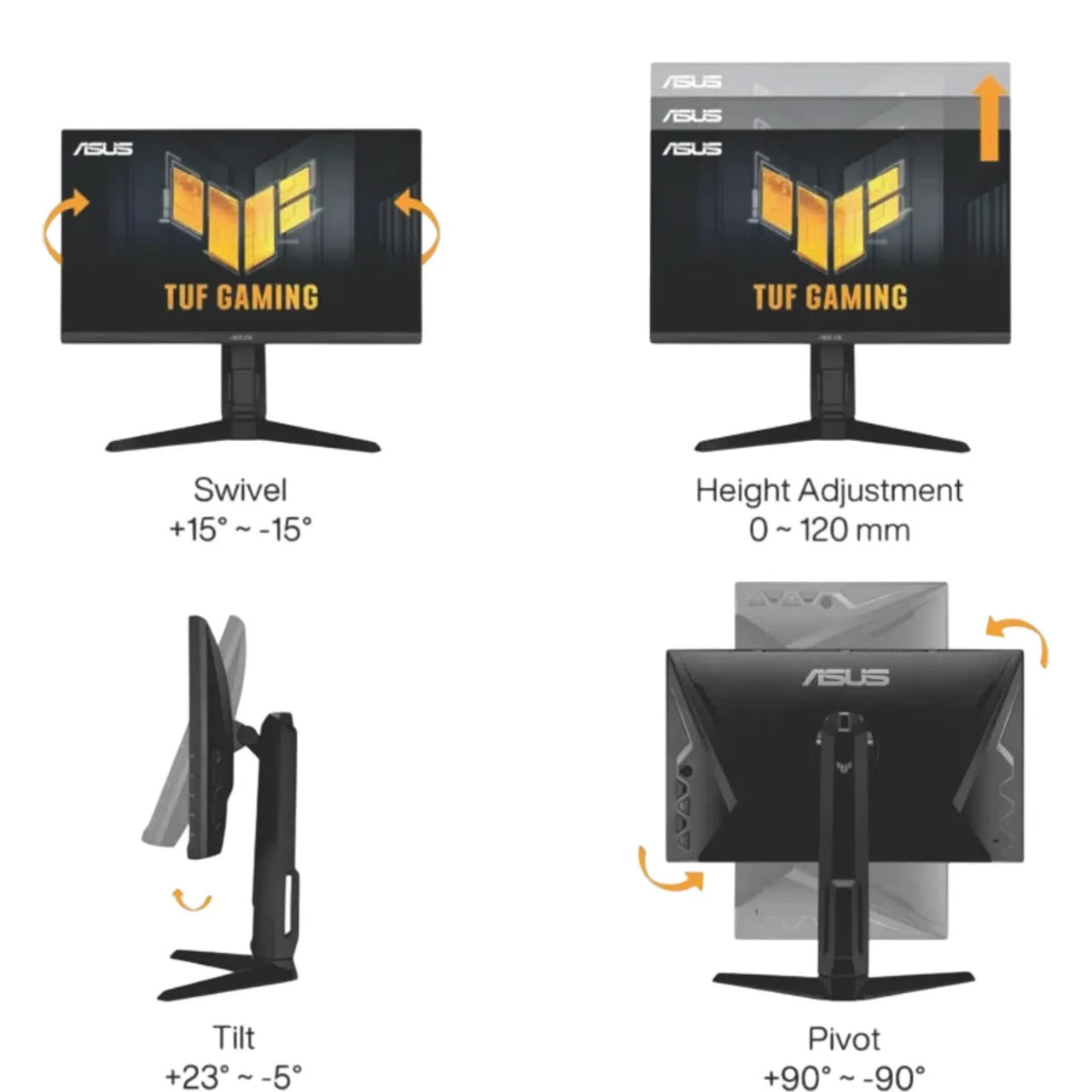 MONITOR ASUS TUF PIVOT 27" GAMING VG279QL3A / 1MMS -180HZ / FULL HD  /  FAST IPS PANEL - AMD FREESYNC PREMIUM - N-VIDIA G-SYNC