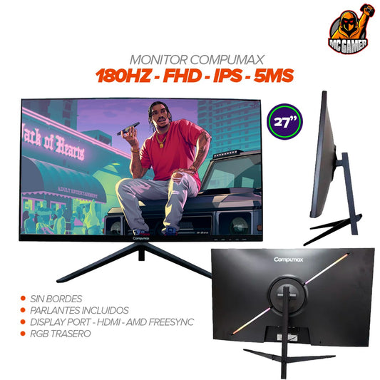 MONITOR COMPUMAX INFINITY 27" MF27- 180HZ / 5MS / LED-IPS FHD - RGB POSTERIOR CONFIGURABLE