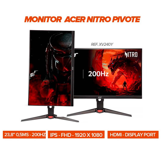 MONITOR NITRO XV240Y 24” FHD 200Hz 1ms FREESYNC PREMIUM HDMI DP VESA