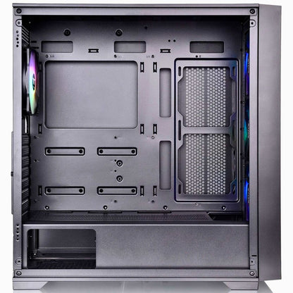 CHASIS THERMALTAKE H390 TG BLACK / 4 FANS ARGB + FUENTE 750W BRONCE