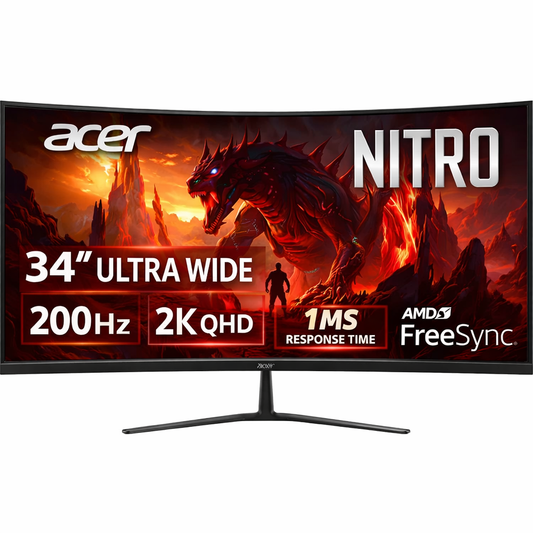 MONITOR GAMER ACER ULTRA WIDE  34" ED340CUR / 200HZ -  2K 1MS FRESYNC