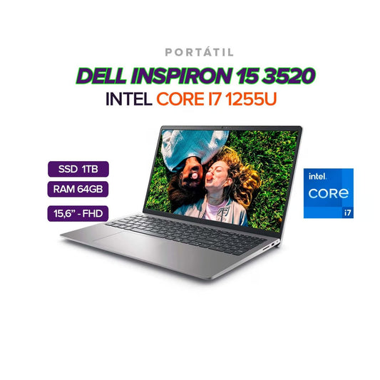 PORTATIL DELL INSPIRON 3520 15.6" INTEL CORE I7 1255U 64GB/ SSD 1TB M.2