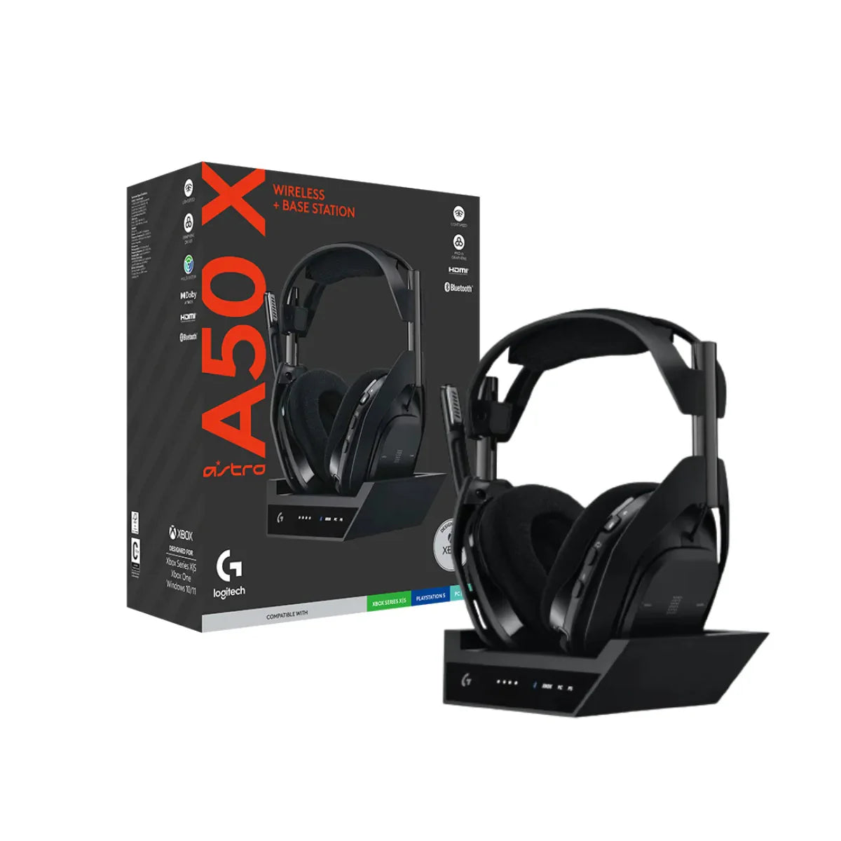 Auriculares Gamer Inalámbricos Logitech G Astro A50 X LIGHTSPEED Base PLAYSYNC - Negro