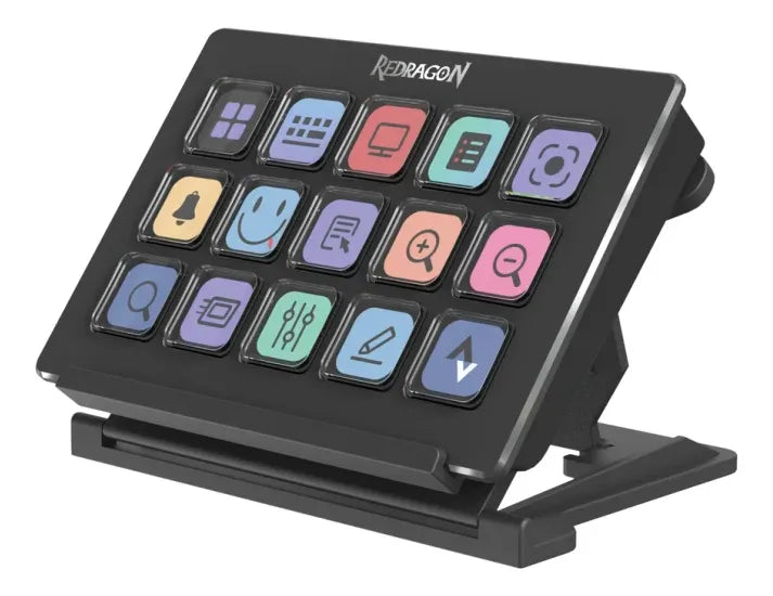 BOTONERA DIGITAL REDRAGON SS550 STREAMCRAFT  15 BOTONES LCD  NEGRO