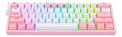 TECLADO MECANICO REDRAGON K616-RGB FIZZ PRO 60% / SWITCH RED / BLANCO - ROSA