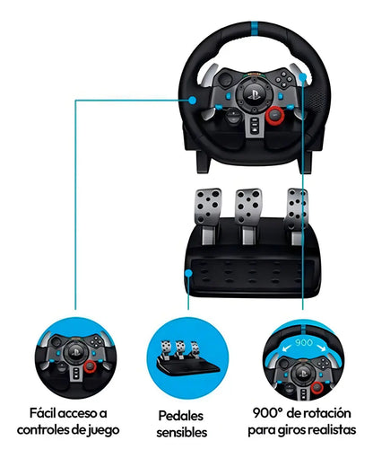 Volante de Carreras Logitech G29 Driving Force Feedback para PS5, PS4, PS3 y PC