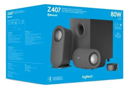Parlantes Logitech Z407 / Bluetooth – 80W RMS / Subwoofer / Control Inalámbrico / Color Negro