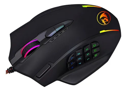 MOUSE GAMER ALÁMBRICO REDRAGON IMPACT M908 - NEGRO
