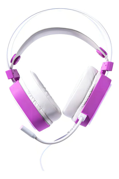 Diadema Gamer VSG Gemini Black-White | Conexión USB + 3.5mm | LED RGB | Micrófono Flexible | PC y Consolas