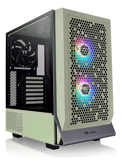 CHASIS THERMALTAKE CERES 300 TG ARGB GREEN / 2FANS ARGB  + 1FANS GREEN