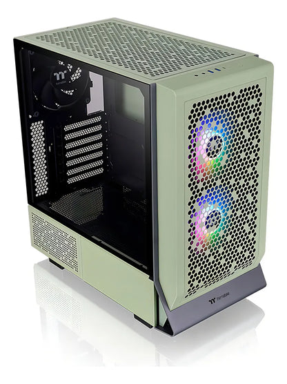 CHASIS THERMALTAKE CERES 300 TG ARGB GREEN / 2FANS ARGB  + 1FANS GREEN