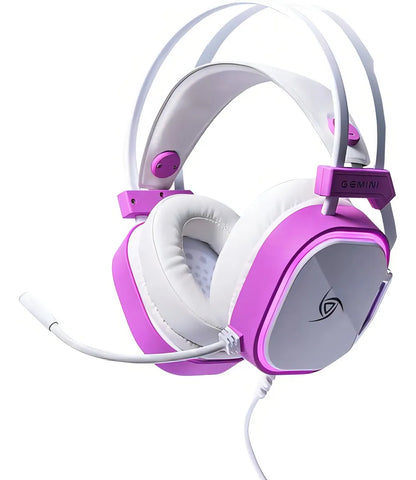 Diadema Gamer VSG Gemini Black-White | Conexión USB + 3.5mm | LED RGB | Micrófono Flexible | PC y Consolas