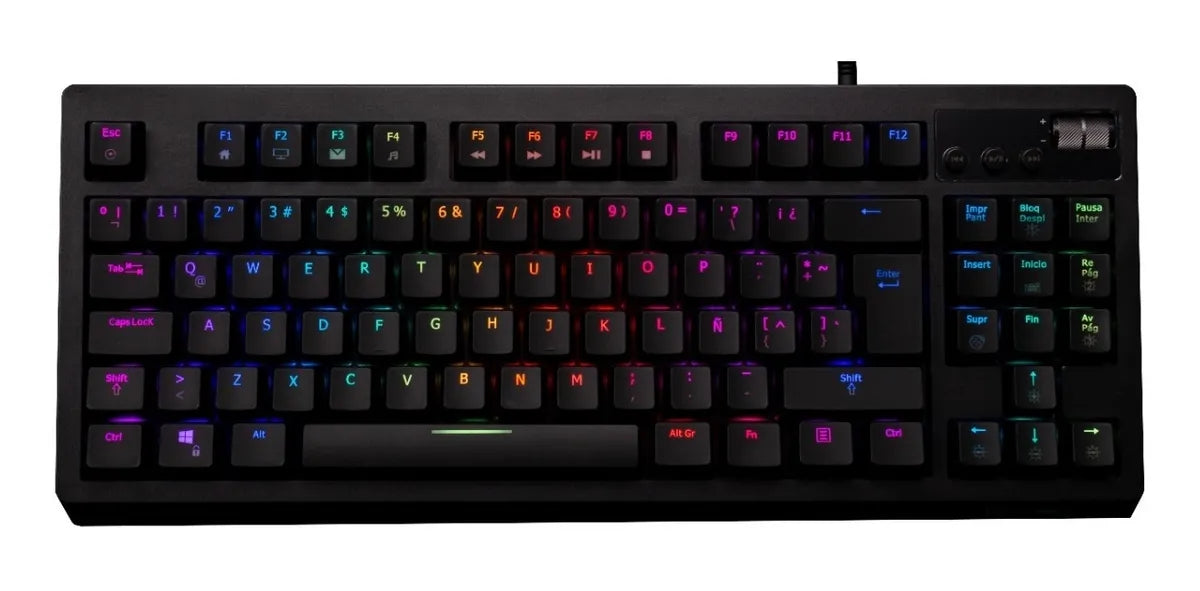 TECLADO GAMER VSG QUASAR MECÁNICO | SWITCH ROJO / AZUL | RGB | COLOR NEGRO