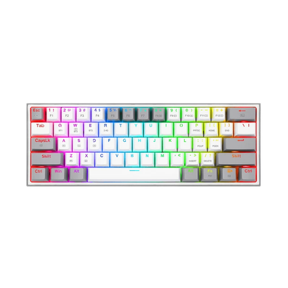 TECLADO MECANICO REDRAGON K616-RGB FIZZ PRO 60% / SWITCH RED / BLANCO - GRIS