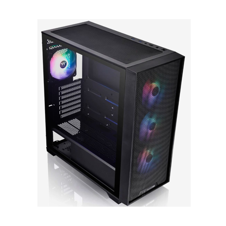 CHASIS THERMALTAKE H390 TG BLACK / 4 FANS ARGB + FUENTE 750W BRONCE
