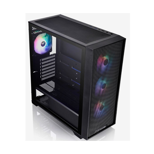 CHASIS THERMALTAKE H390 TG BLACK / 4 FANS ARGB + FUENTE 750W BRONCE