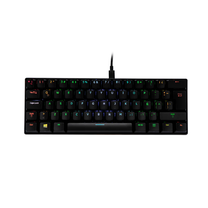 TECLADO VSG GAMER 60% MECANICO MINTAKA SWITCH AZUL RGB NEGRO