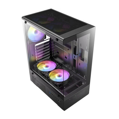 CHASIS ANTEC VCX300 ARGB //  TIPO PECERA 5 FANS // BLACK