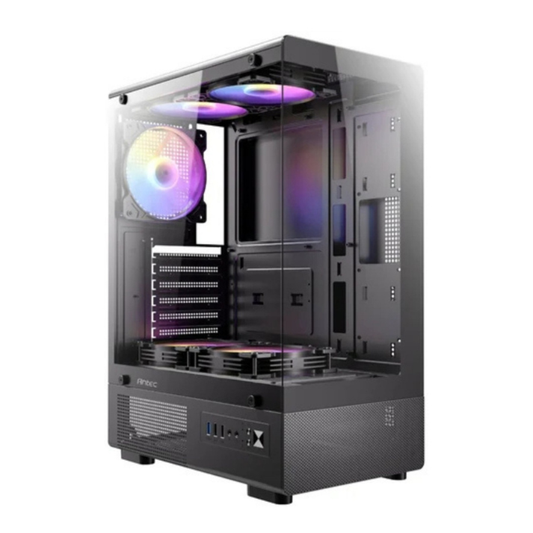 CHASIS ANTEC VCX300 ARGB //  TIPO PECERA 5 FANS // BLACK