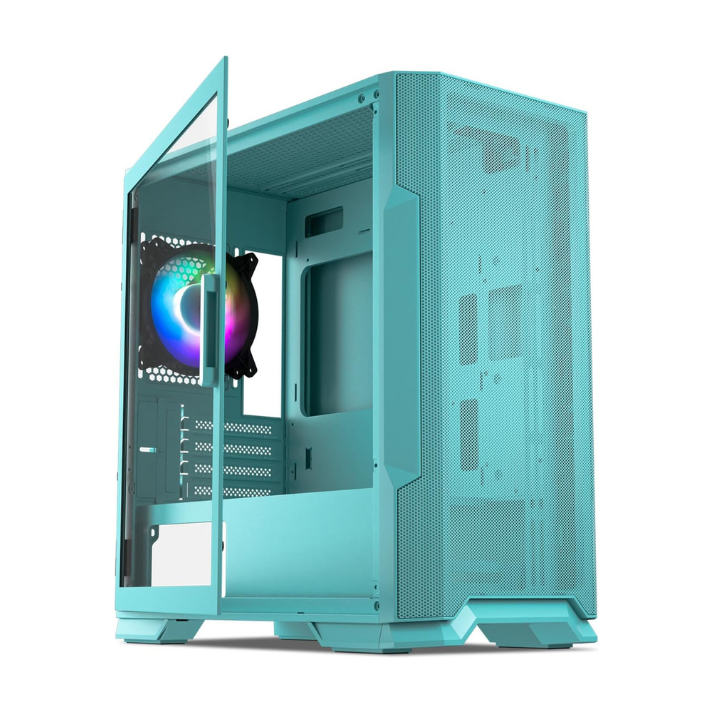 CHASIS GAMER VETROO M03 AZUL AGUAMARINA - 4 FANS