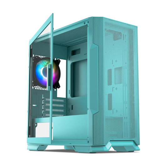 CHASIS GAMER VETROO M03 AZUL AGUAMARINA - 4 FANS