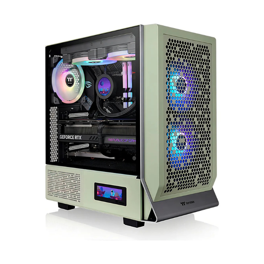 CHASIS THERMALTAKE CERES 300 TG ARGB GREEN / 2FANS ARGB  + 1FANS GREEN