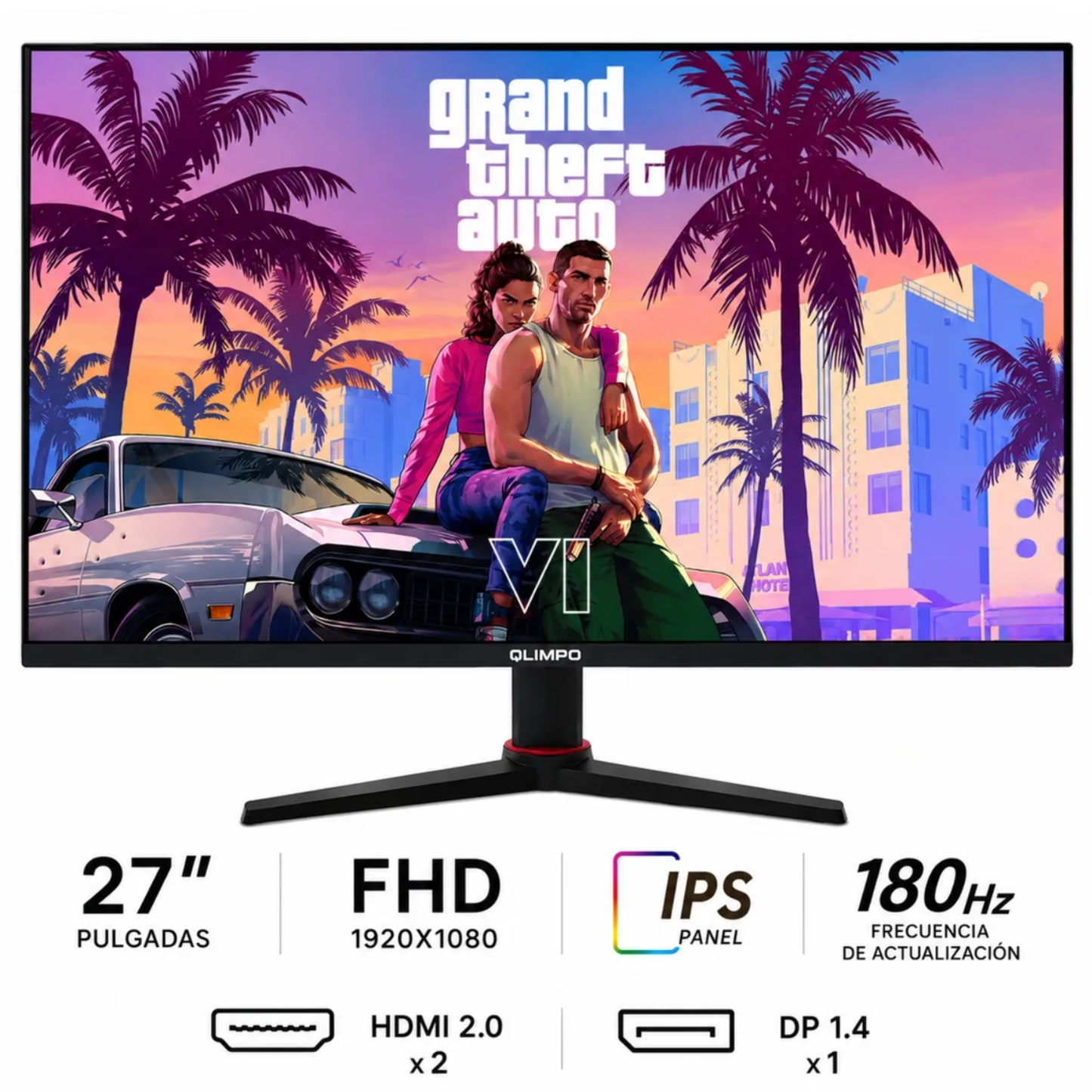 MONITOR GAMER OLIMPO 27" - FHD - 180Hz - HDR10 - Sistema Pivotable - RGB TRASERO - Adaptive Sync
