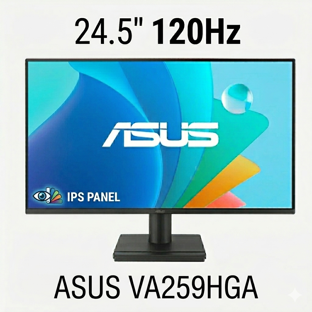 MONITOR ASUS 24.5" VA259HGA / 1MMS -120HZ / HDMI - FHD / IPS PANEL - EYE CARE+ - DISEÑO SIN MARCO
