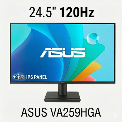 MONITOR ASUS 24.5" VA259HGA / 1MMS -120HZ / HDMI - FHD / IPS PANEL - EYE CARE+ - DISEÑO SIN MARCO
