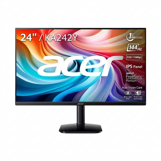 MONITOR ACER 24" KA242Y / 1MMS -144HZ / HDMI - FHD / IPS PANEL - AMD FREESYNC / ACER VISION CARE