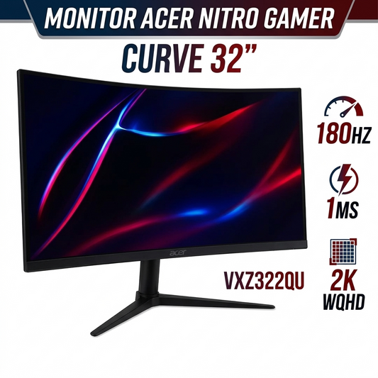 MONITOR ACER NITRO GAMER  CURVE  32" VXZ322QU / 180HZ / 1MS / 2K  WQHD