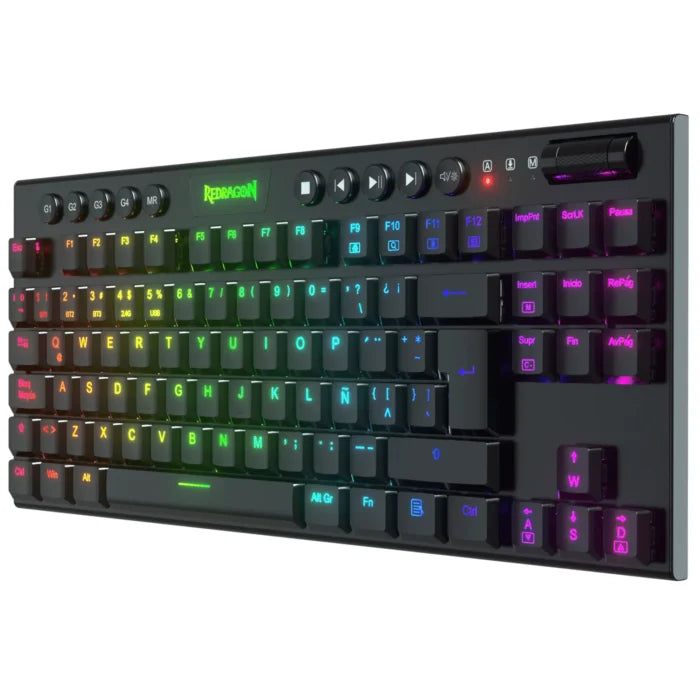 TECLADO MECANICO REDRAGON HORUS TKL K621-RGB  TIPO SWITCH RED / 75% / INALAMBRICO / NEGRO