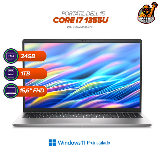 Portátil Dell Inspiron 15 DC15250 / Intel Core i7-1355U / 24GB RAM / 1TB SSD / 15.6” FHD
