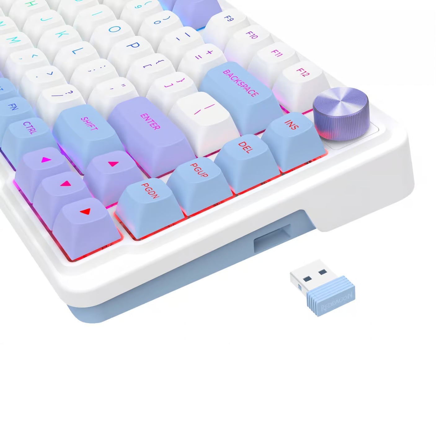 TECLADO REDRAGON UCAL PRO ESPAÑOL- K673CPG-RGB-PRO-SP ( PURPLE -GREEN )