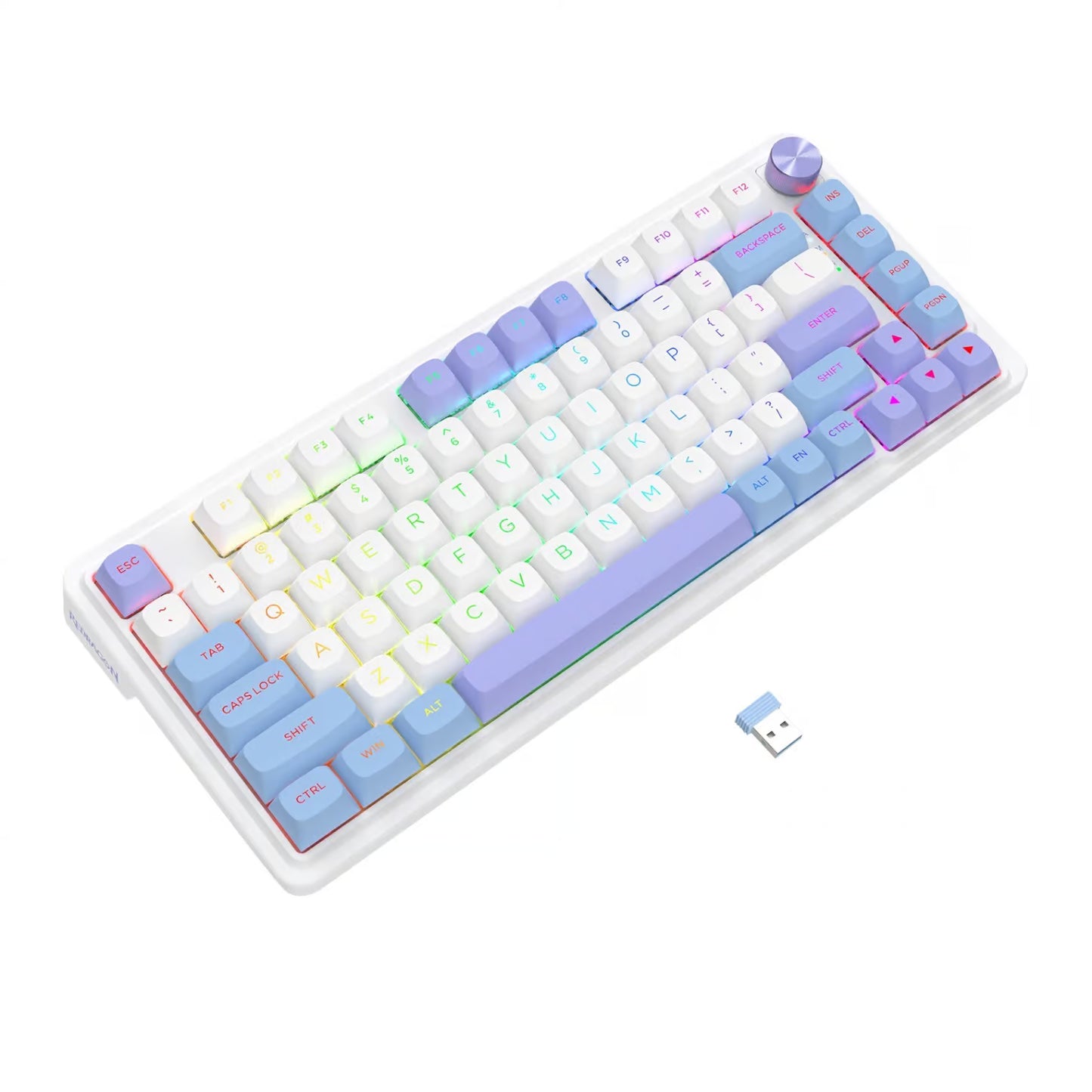 TECLADO REDRAGON UCAL PRO ESPAÑOL- K673CPG-RGB-PRO-SP ( PURPLE -GREEN )
