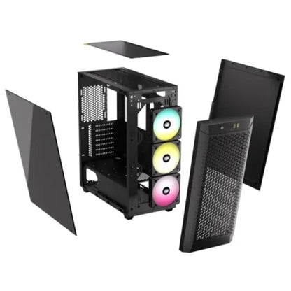 Chasis Corsair 480T RGB / Mid Tower / 3 Ventiladores ARGB / Vidrio Templado / Black