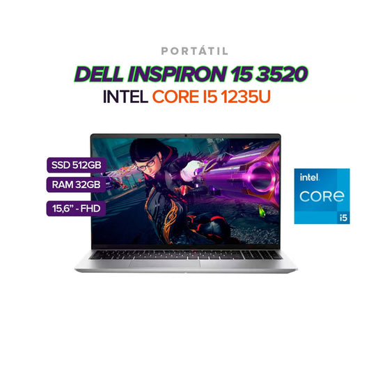 PORTATIL DELL INSPIRON 3520 15.6" INTEL CORE I5 1235U 32GB/ SSD 512GB M.2